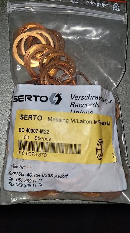 Sanitär: Serto SO 40007-M22 Kupfer Dichtiringe  – Gebraucht aus Orpund von Tom648