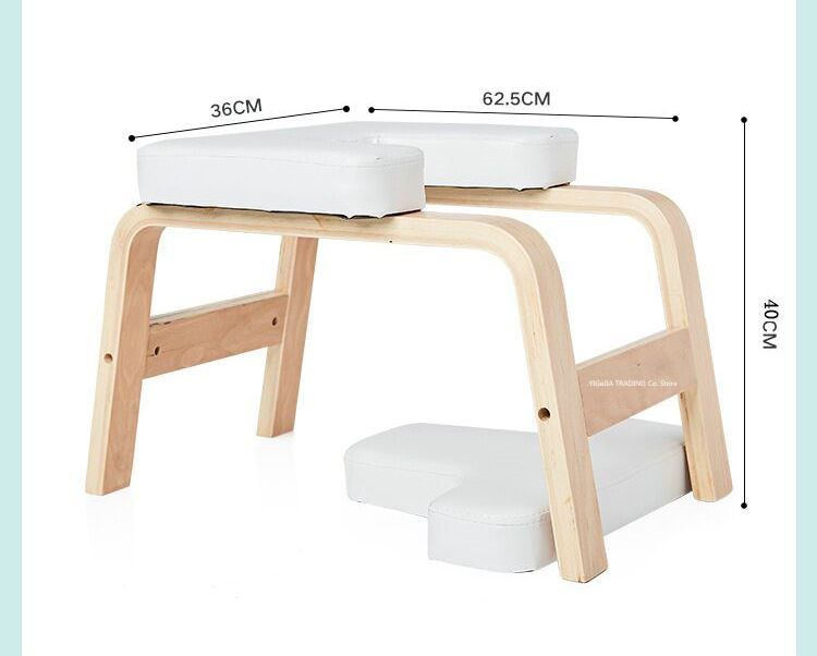 Yoga Hocker Kopfstand Kopfstandhocker Safe Kopfstandstuhl Trainingsstuhl Chair Bank Stuhl ,Holz Und PU Auflagen,Sport Übungs Fitness Ausrüstungen Für Familien Turnhalle Entlasten Ermüdung 37x57x35cm
