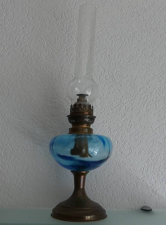 Lampade: Petroleum-Lampe Antik blau – Usato da Erlenbach ZH venduto da gui_6zw8 1