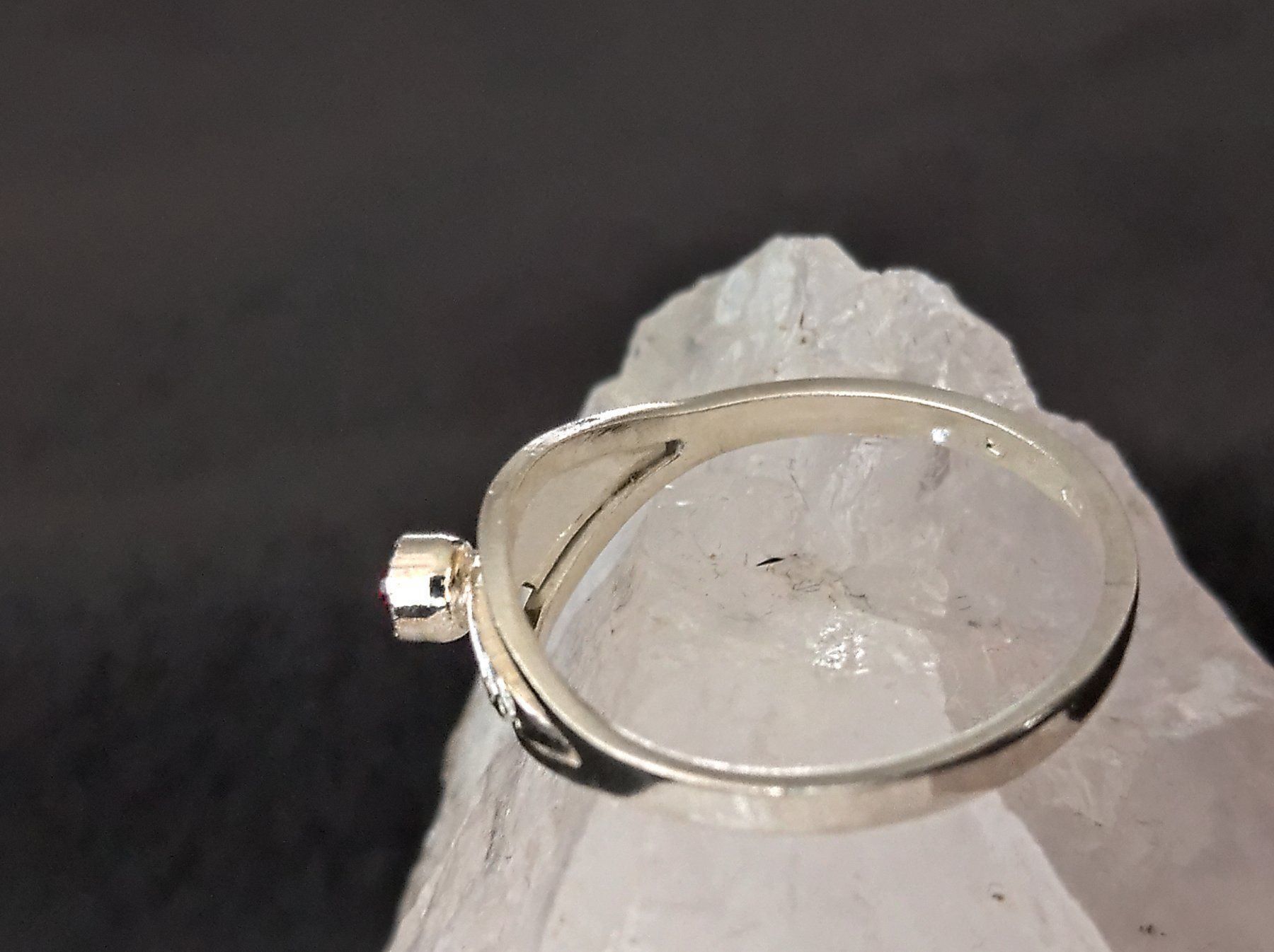 Bagues: Ring Silber mit rotem Stein – D'occasion à Istighofen par Ringparadies 2