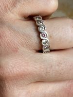 Silberring 925 mit rosa Steinen, Gr 57