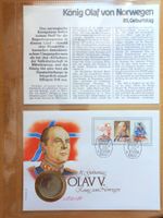 Münzbrief König Olav V. von Norwegen 🇳🇴 1988