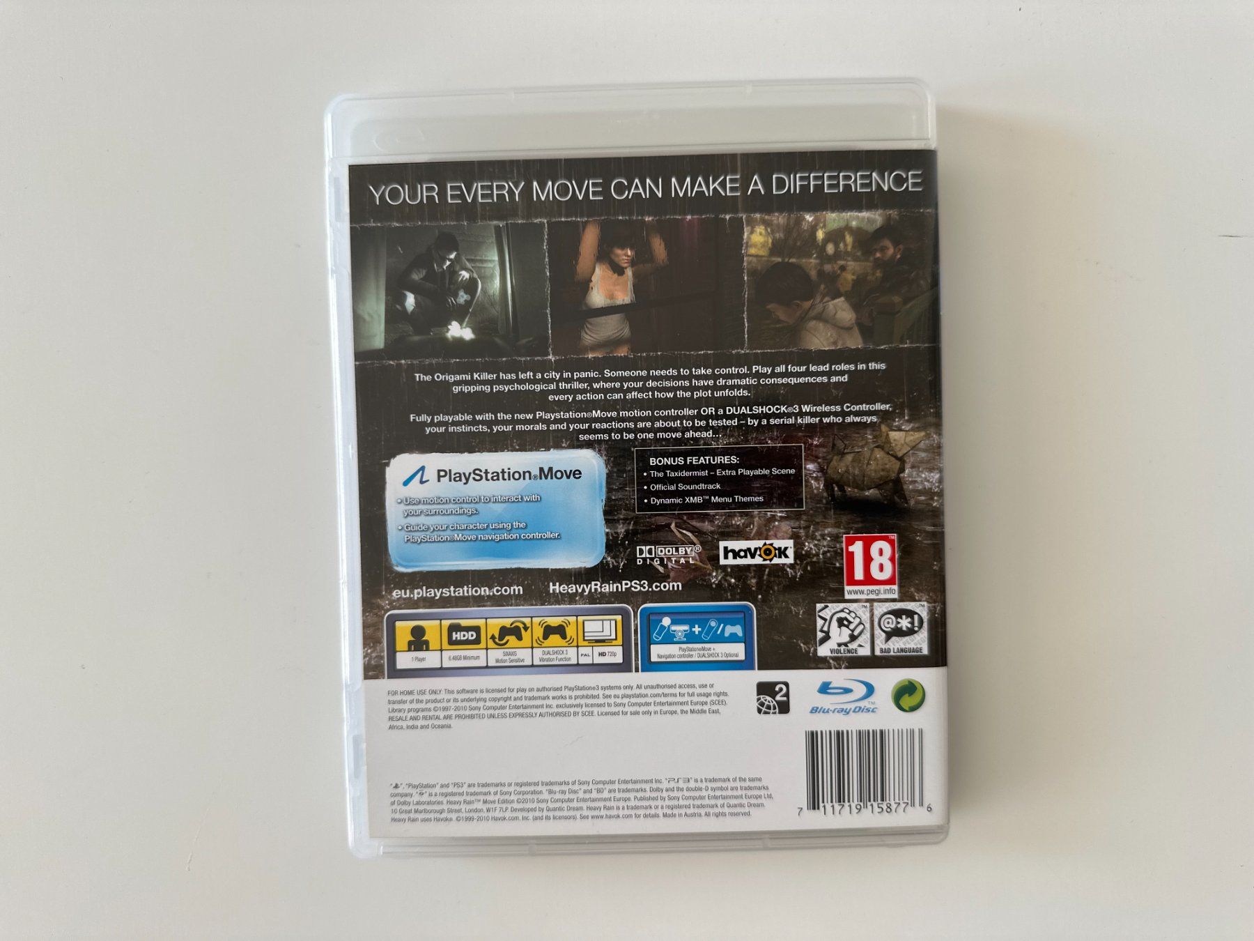 Sony Giochi: Heavy Rain: Move Edition, Sony Playstation 3, PS3 – Usato da Couvet venduto da nay_prh5 2