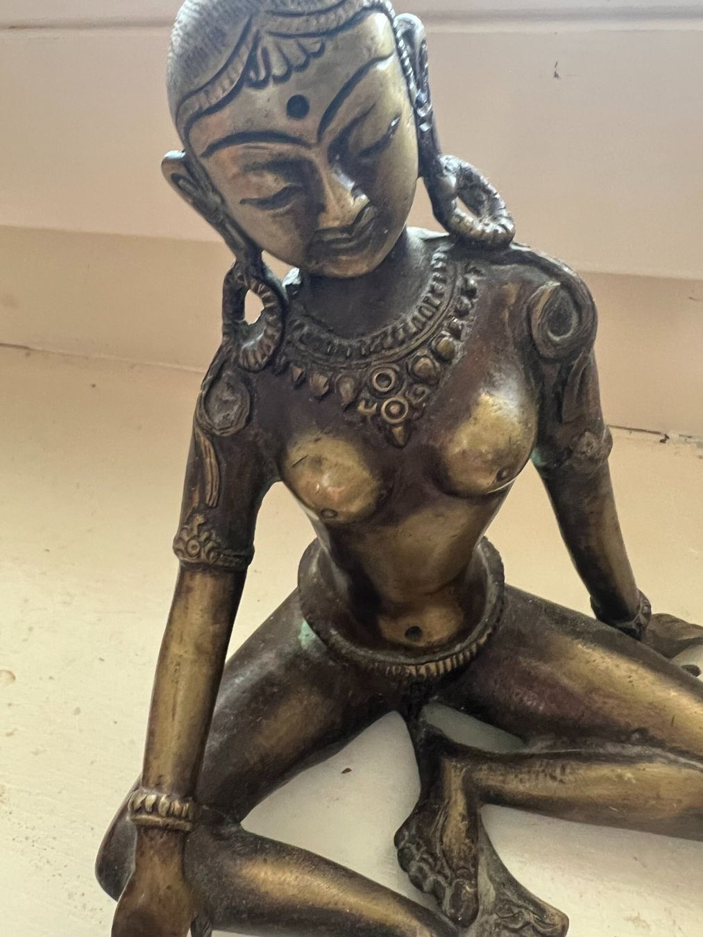Statuette: Zwei massive Messingfiguren der Göttin Parvati – Usato da Boppelsen venduto da vanrijn 1
