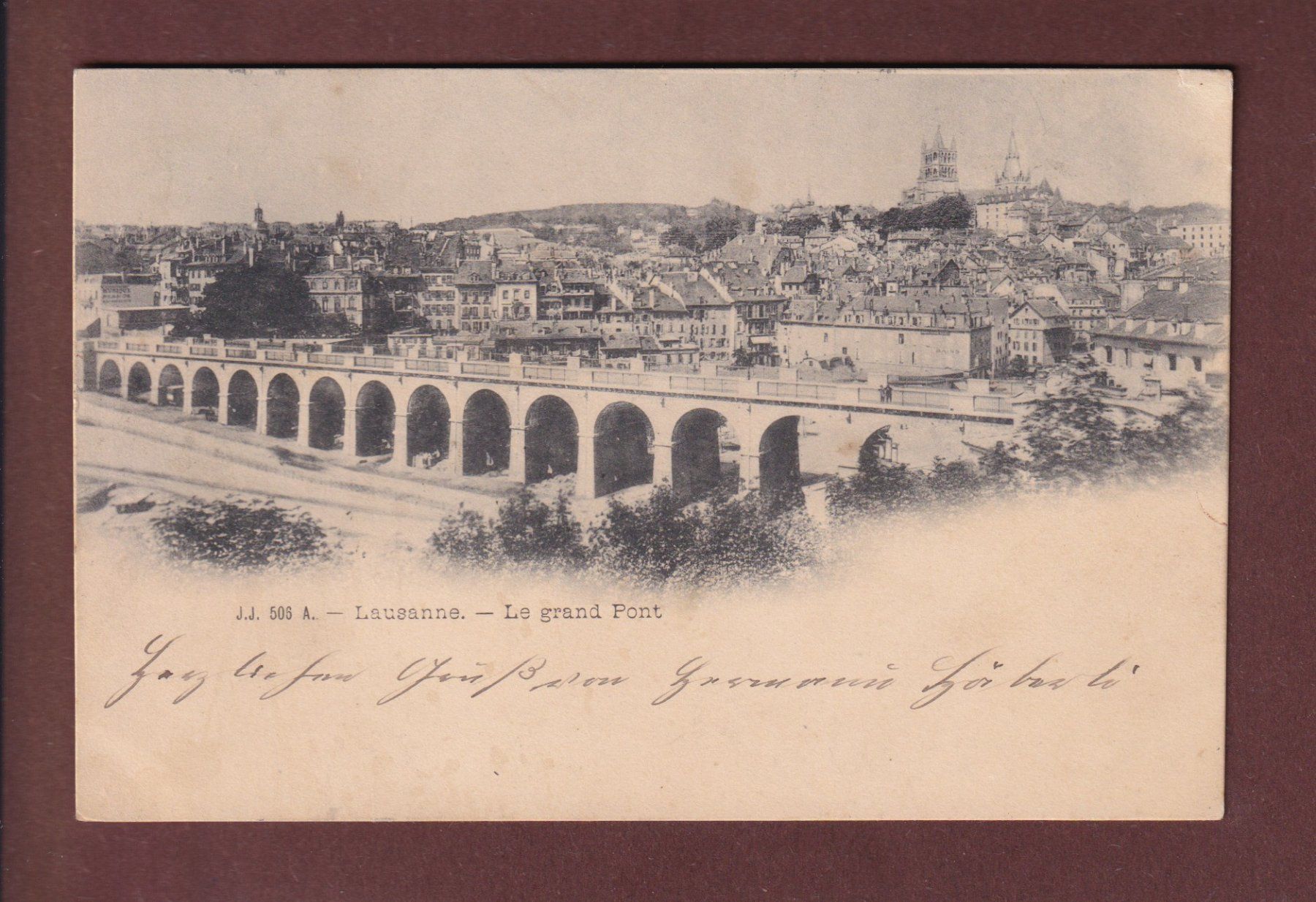 Ansichtskarten: LAUSANNE - Le Grand Pont - 1900 – Gebraucht aus Pully von nicecards