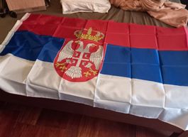 3x Flagge Serbiens - 90x150cm / Drapeau de la Serbie