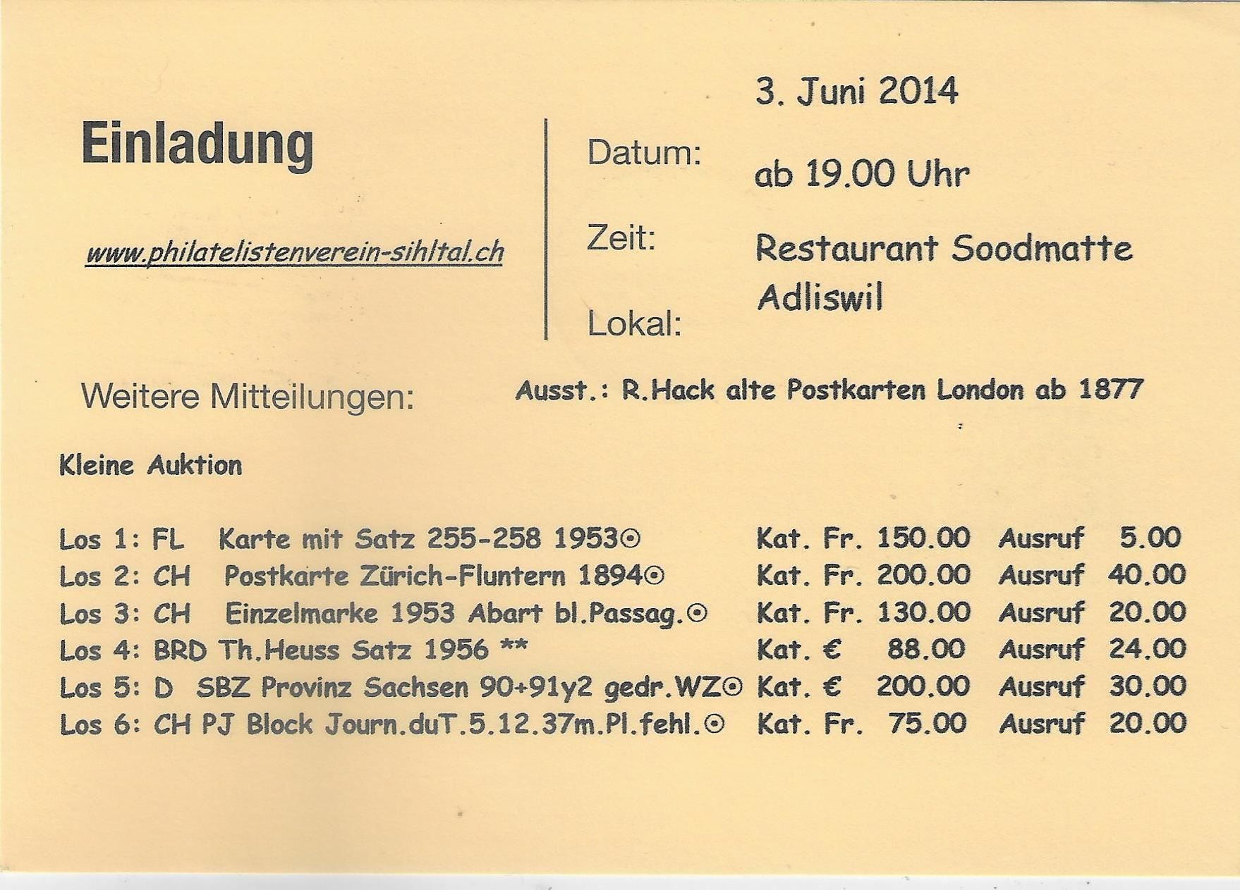 Tutti i francobolli: Tagesstempel 6353 Weggis 25.5.2014 – Usato da Ettingen venduto da Kartenplanet 1