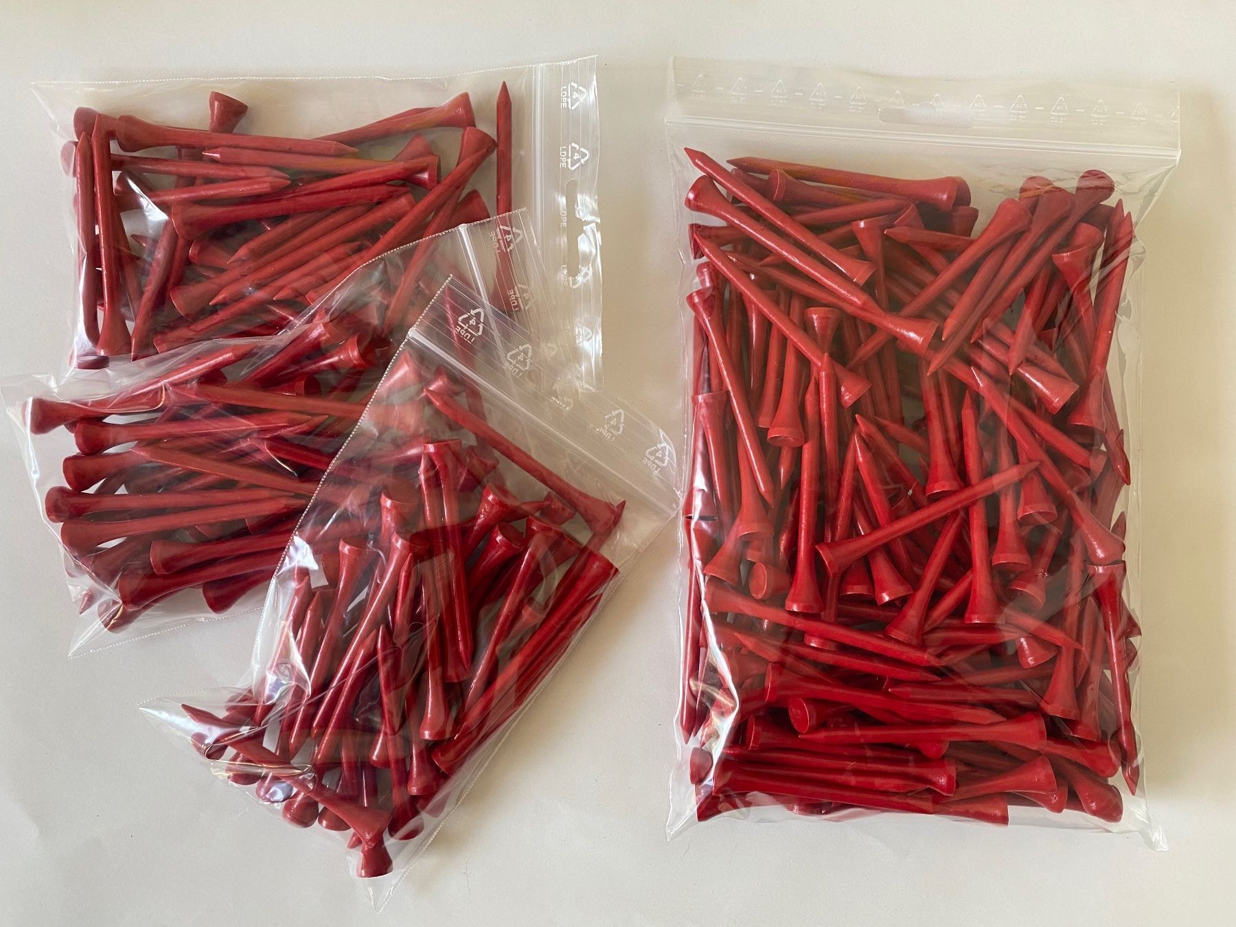 Articoli in legno: 250 Golftees 70mm Holz, rot – Nuovo (secondo la descrizione) da Bergdietikon venduto da shimano4 1