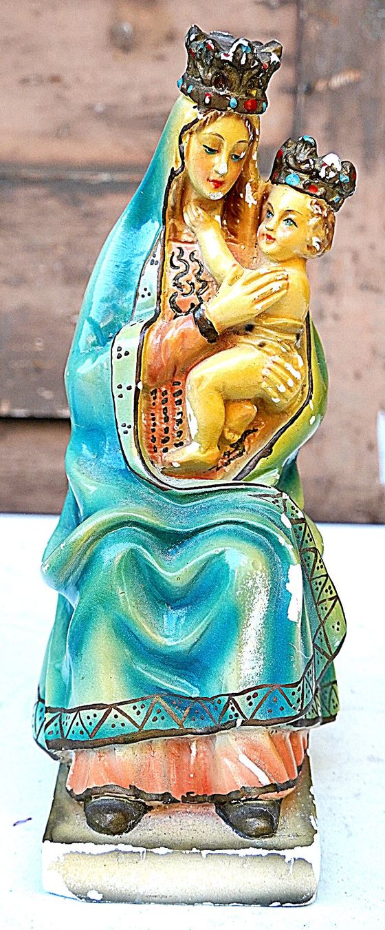 Sculture & Statue: Mutter-Gottes Figur mit Jesuskind auf dem Arm – Usato da Baar venduto da 2cvbaar
