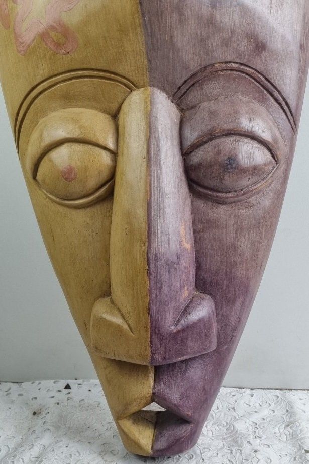 Internationale Kunst: Grosse afrikanische Maske aus Holz – Gebraucht aus Flums von Flumsantik 3