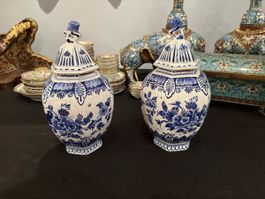Keramikvase Delft Blau, Handbemalt