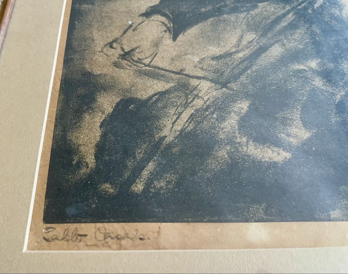 Gemälde: Kohlezeichnung oder Lito mit Widmung von Pablo Casals – Gebraucht aus Ottikon von san_w99n 2