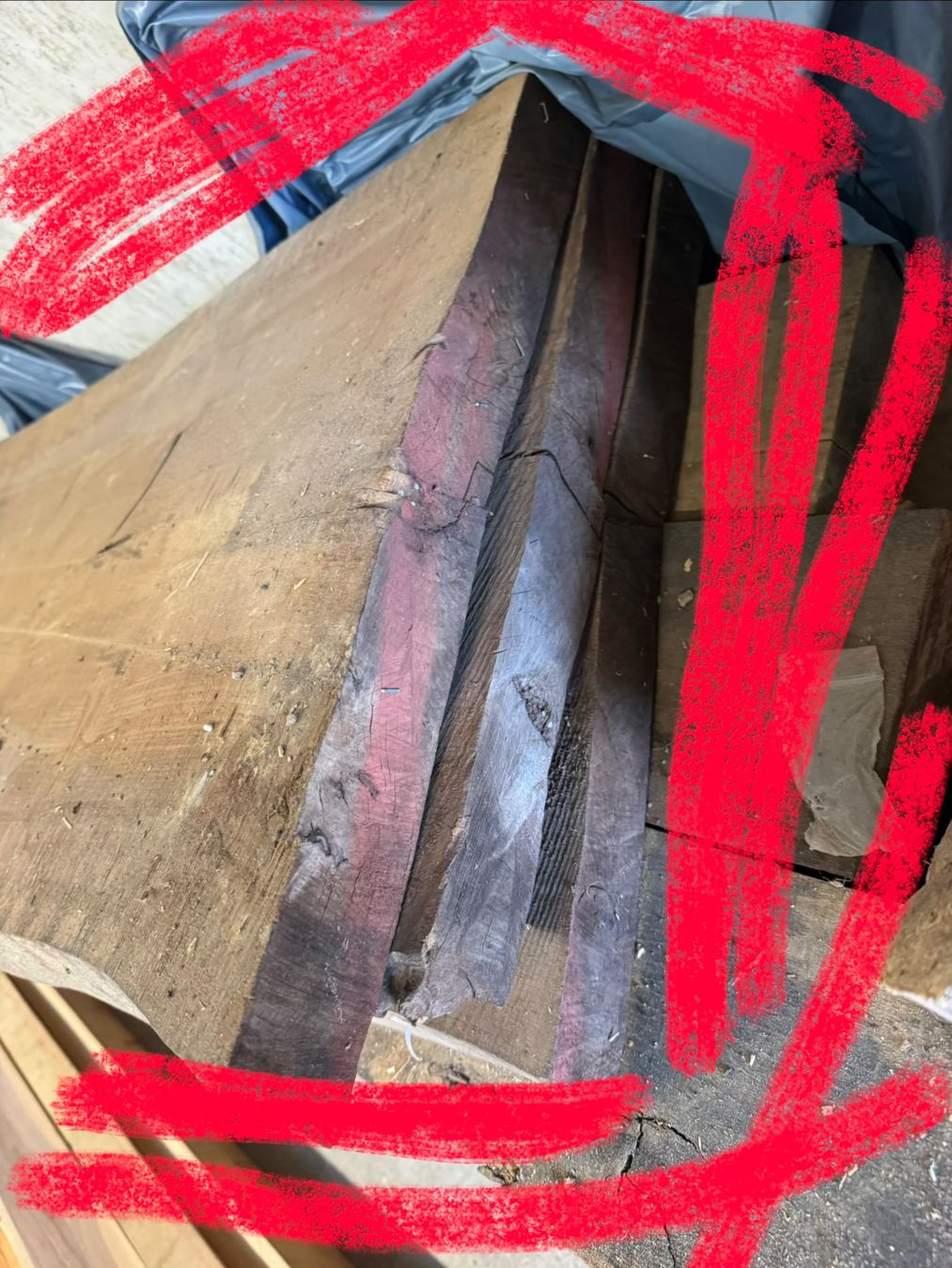 Articles en bois: 3 massive Nussbaum-Bohlen 265 cm – Neuf (Voir description) à Kestenholz par cvx_889vv 5