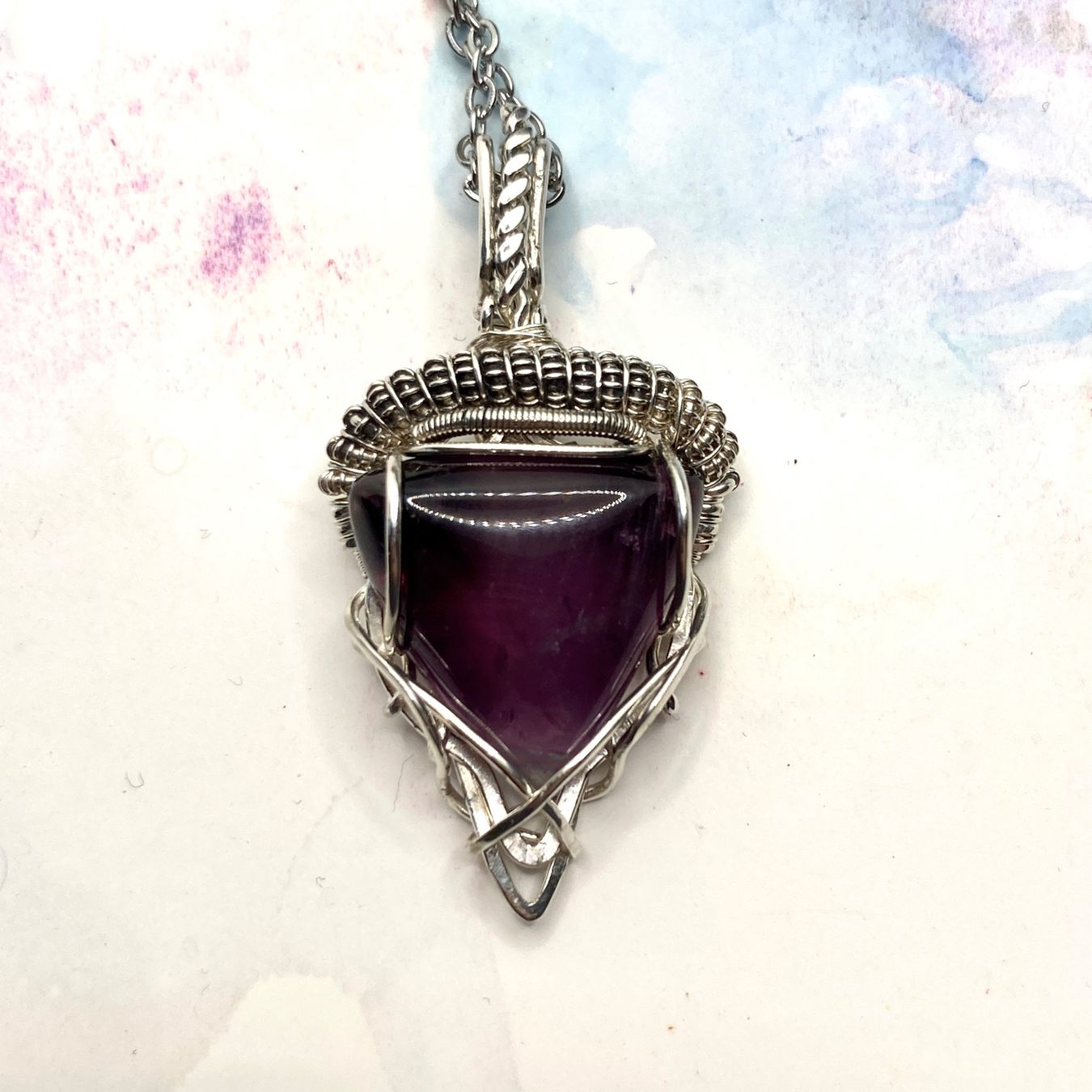 Catenine: Silber Anhänger mit Amethyst – Nuovo (secondo la descrizione) da Solothurn venduto da Kiki_Di 3