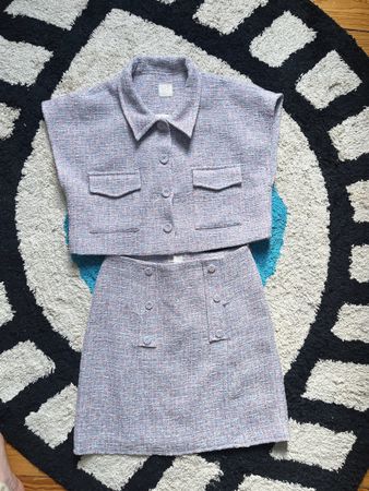 Turkish designer W collection Elegant Set Lilac Tweed M
