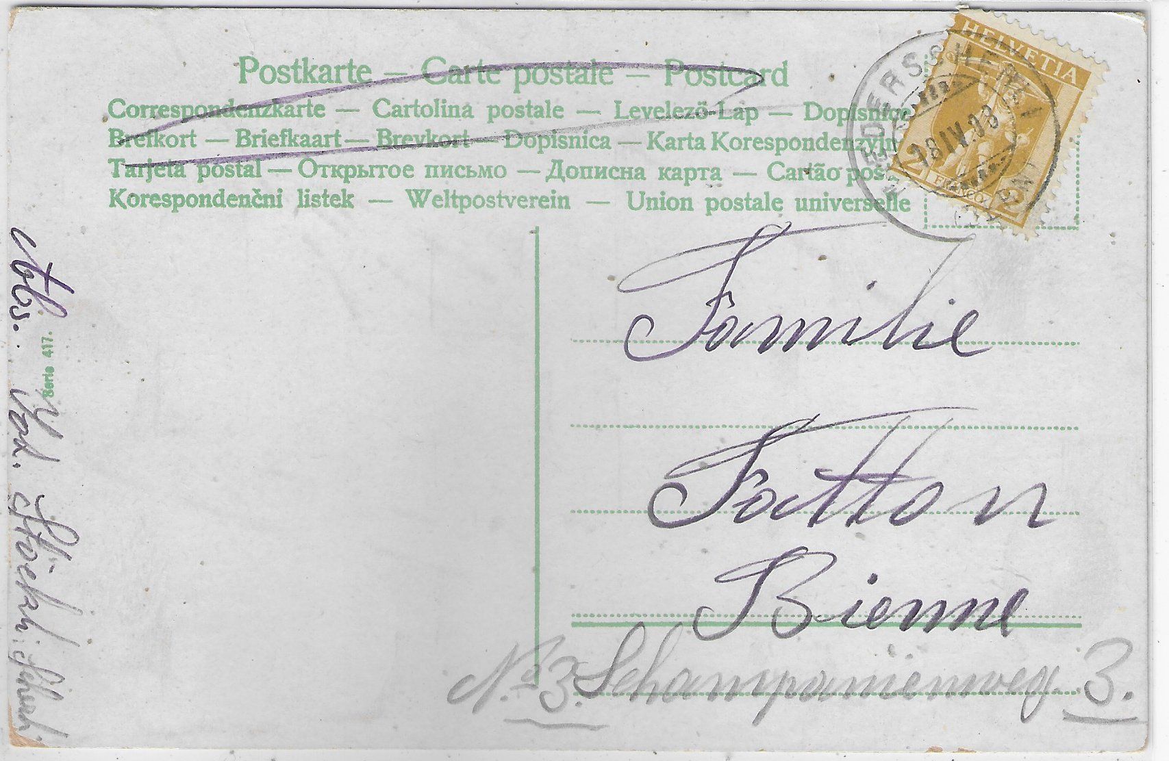 Cartoline postali: Joyeuses Paques - Fröhliche Ostern - farbige Eier – Usato da Ettingen venduto da Kartenplanet 1