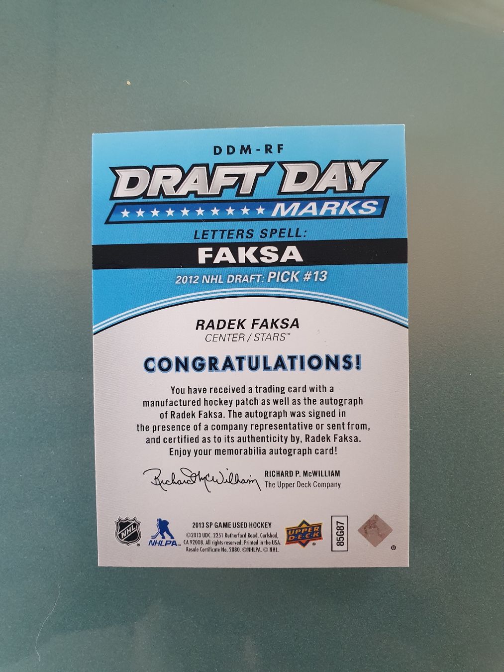 NHL Carte collezionabili: NHL Draft Day Marks Karte – Usato da Büren an der Aare venduto da Trash4 1
