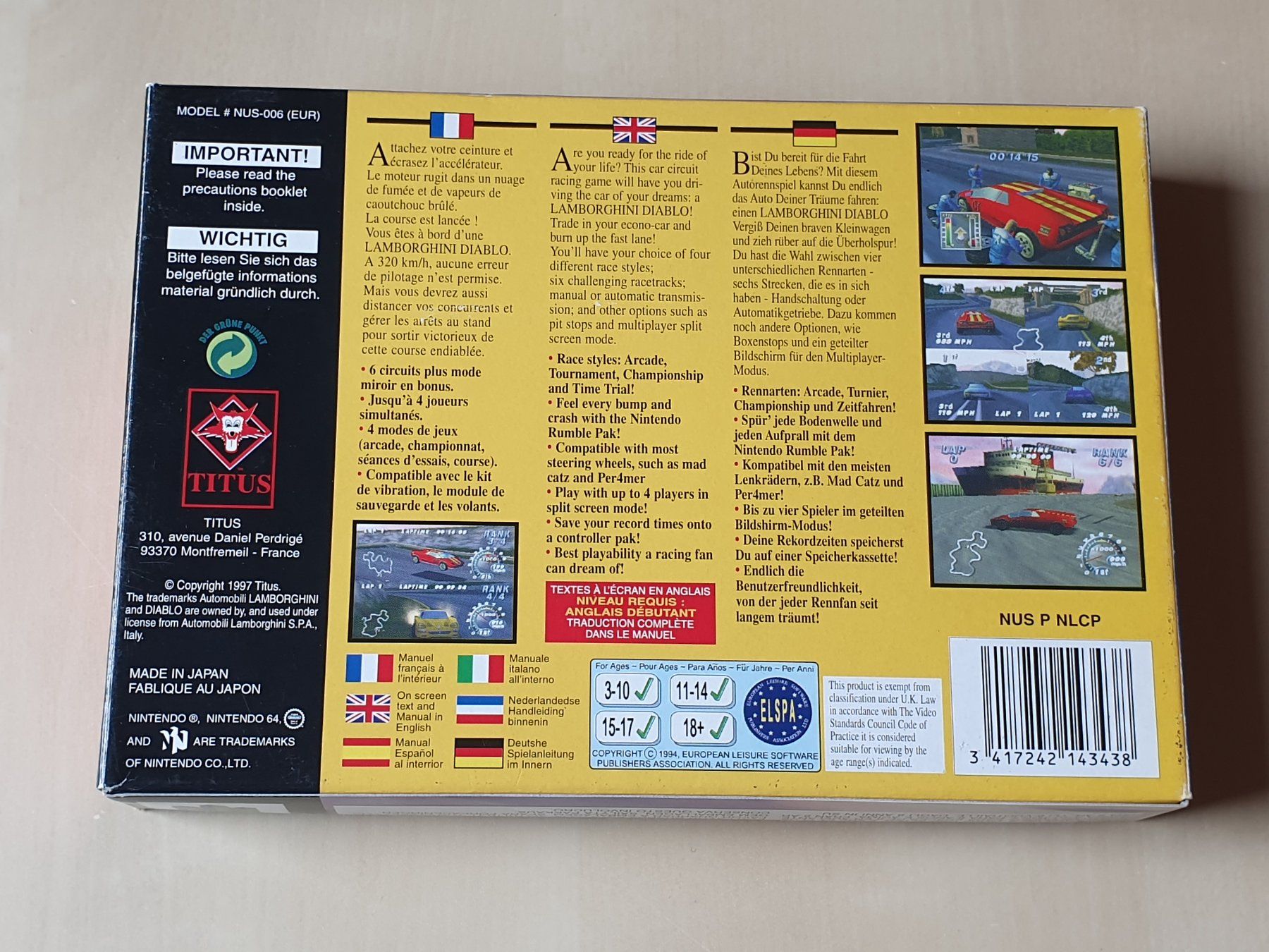 Nintendo Spiele: Lamborghini – Gebraucht aus Stansstad von collectorsshop 1