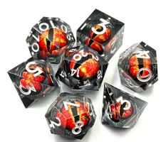 Dungeons and Dragons dnd Würfel liquid core Augen black-red