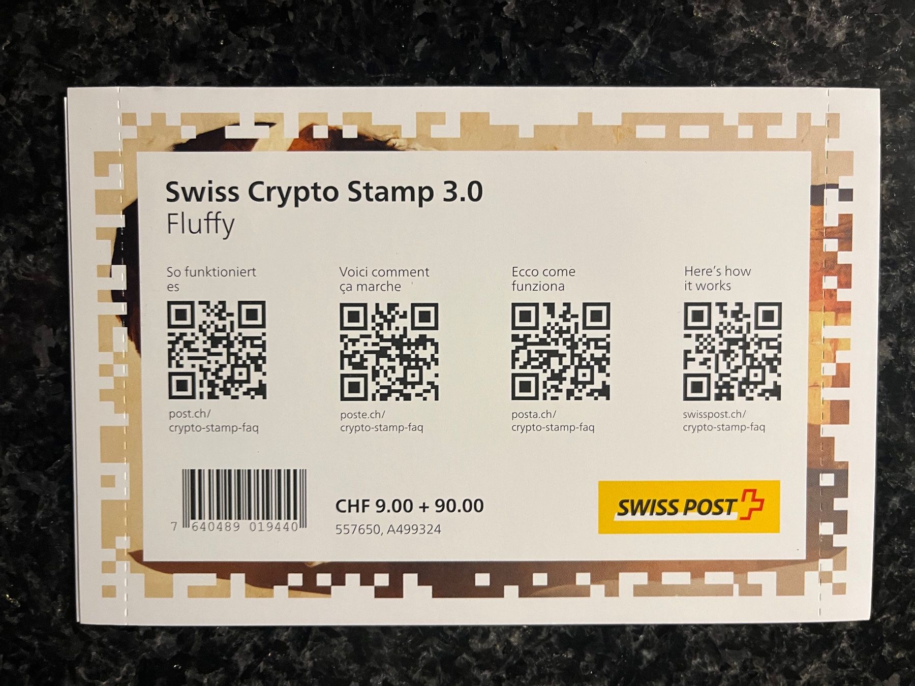 Alle Briefmarken: Swiss Crypto Stamp 3.0 ID8 Fluffy originalverpackt – Neu und originalverpackt aus Freidorf TG von ern_7s68