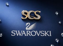 Swarovski Brosche, vintage, 18k vergoldet