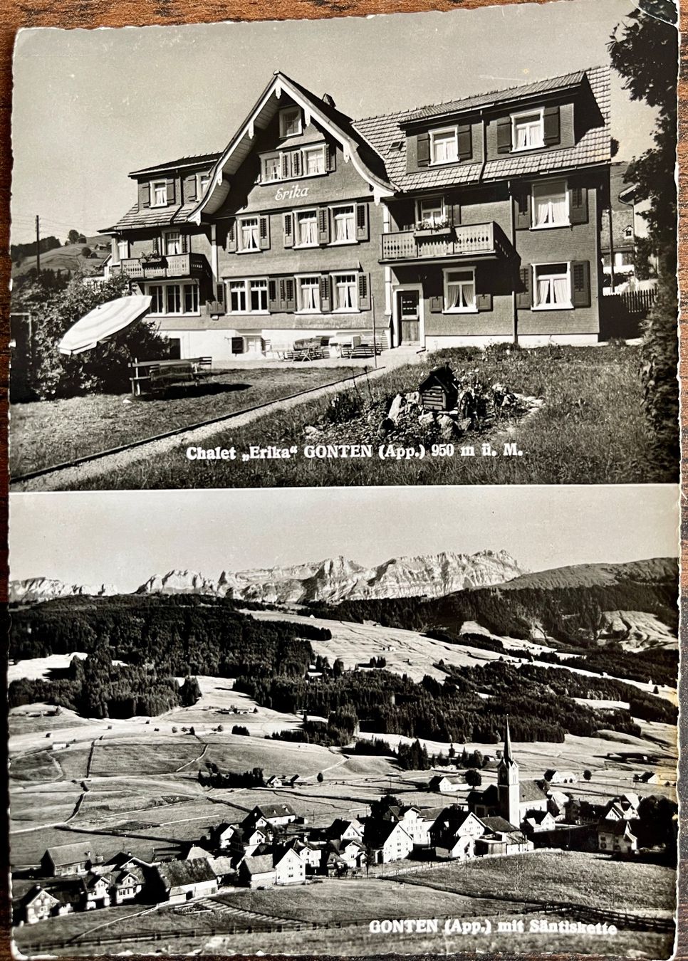 Cartoline postali: GONTEN - CHALET "ERIKA" 1961 – Usato da Lutry venduto da Ediego