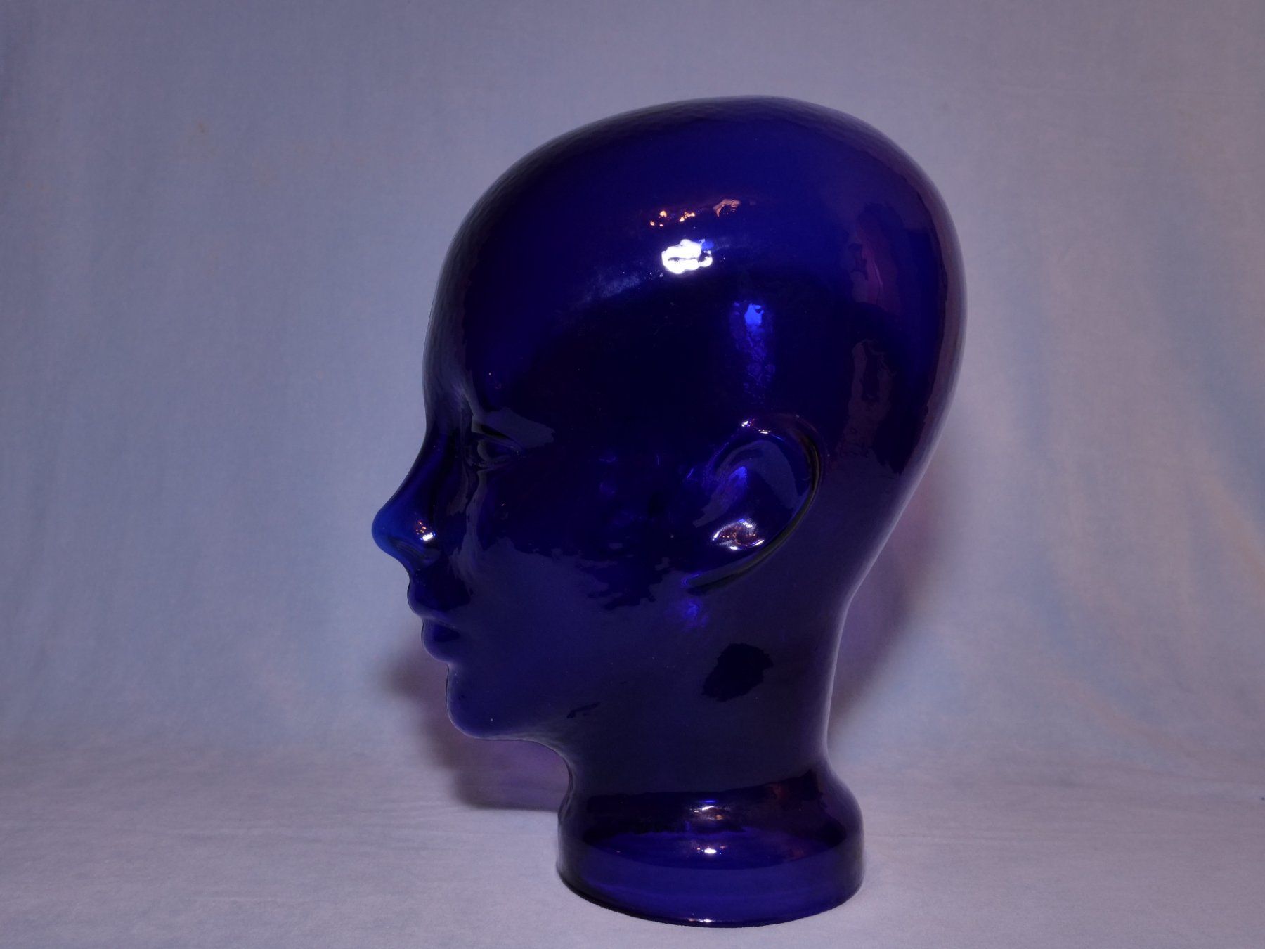 Statuette: Glas - Kopf blau - Höhe: ca. 30 cm – Usato da Lustmühle venduto da Glatisant 1