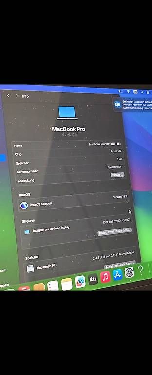 Apple Notebook: MacBook Pro M2 13" 256GB SSD – Usato da Siegershausen venduto da Kvsho