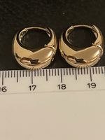Jolies créoles plaquées jaunes 1,5 cm X 1,8 cm neuves