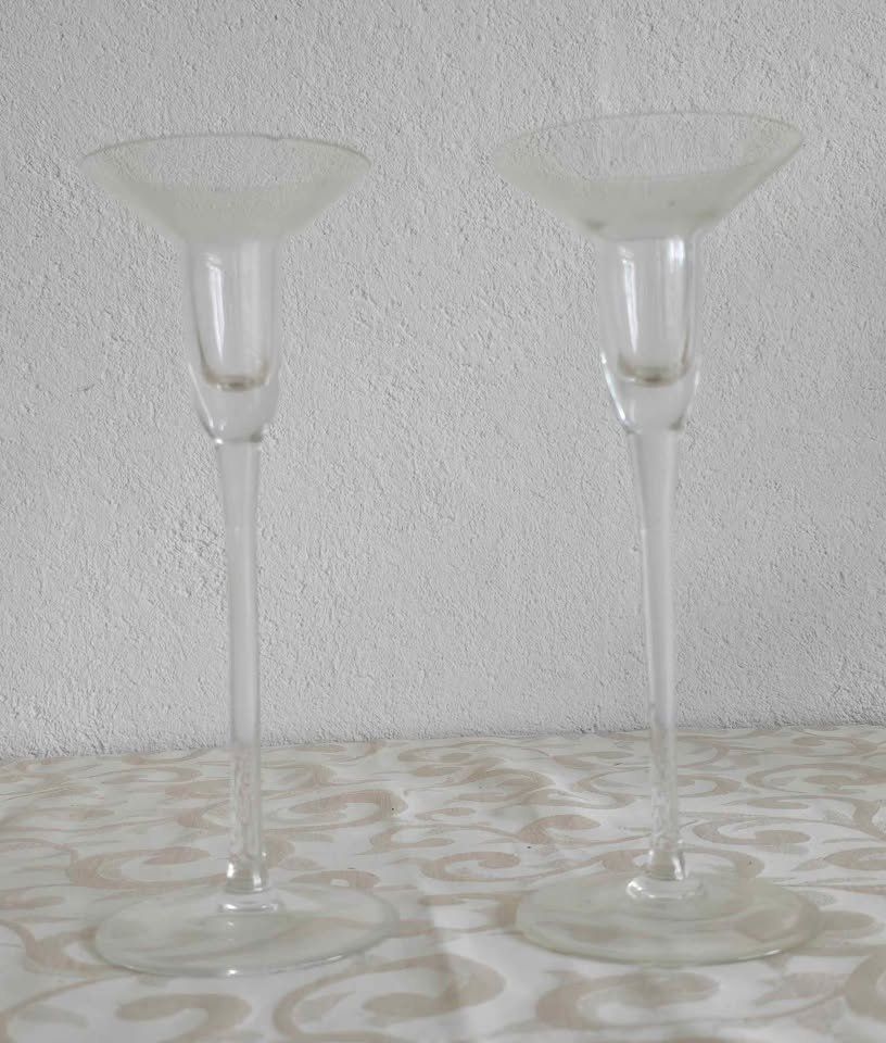 Portacandele: 2er Set Glas Kerzenständer – Nuovo (secondo la descrizione) da Aarburg venduto da Glitzerzauber 2