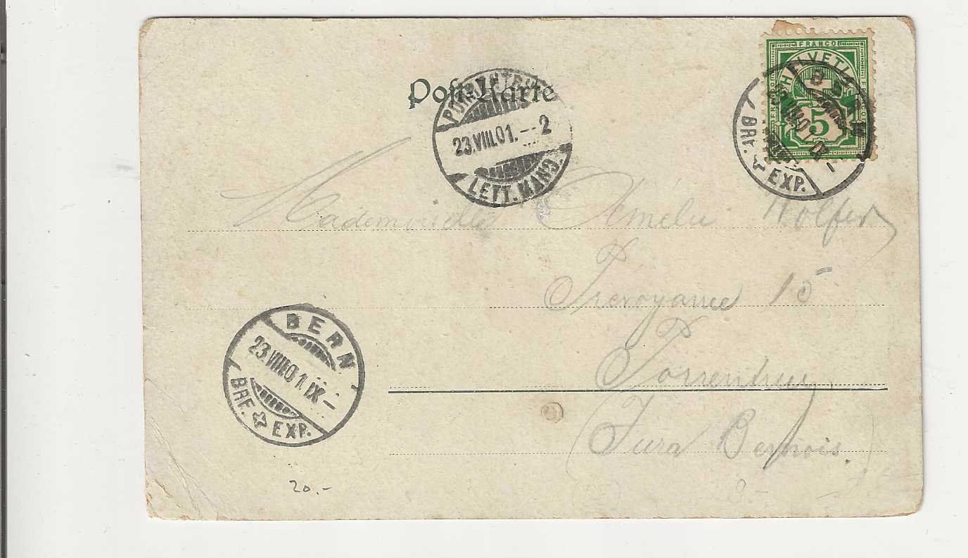Ansichtskarten: Därligen, 1901 – Gebraucht aus Spiez von Niesen20 1