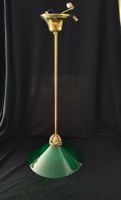 Deckenlampe Vintage mit grünem Glasschirm Messinghalterung