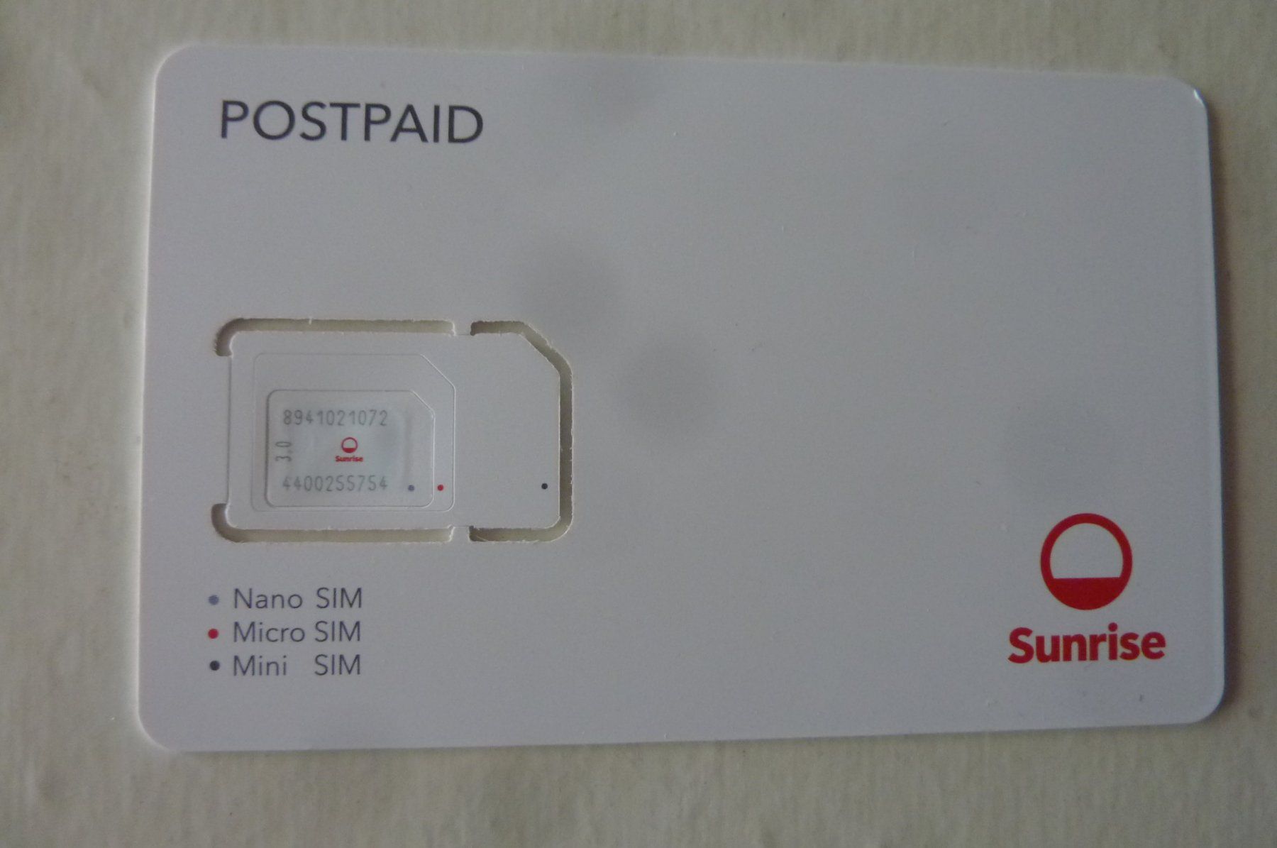 Sunrise Carte prepagate: SUNRISE SIM KARTE UNGEBRUCHT – Nuovo (secondo la descrizione) da Zürich venduto da Rrehsuah