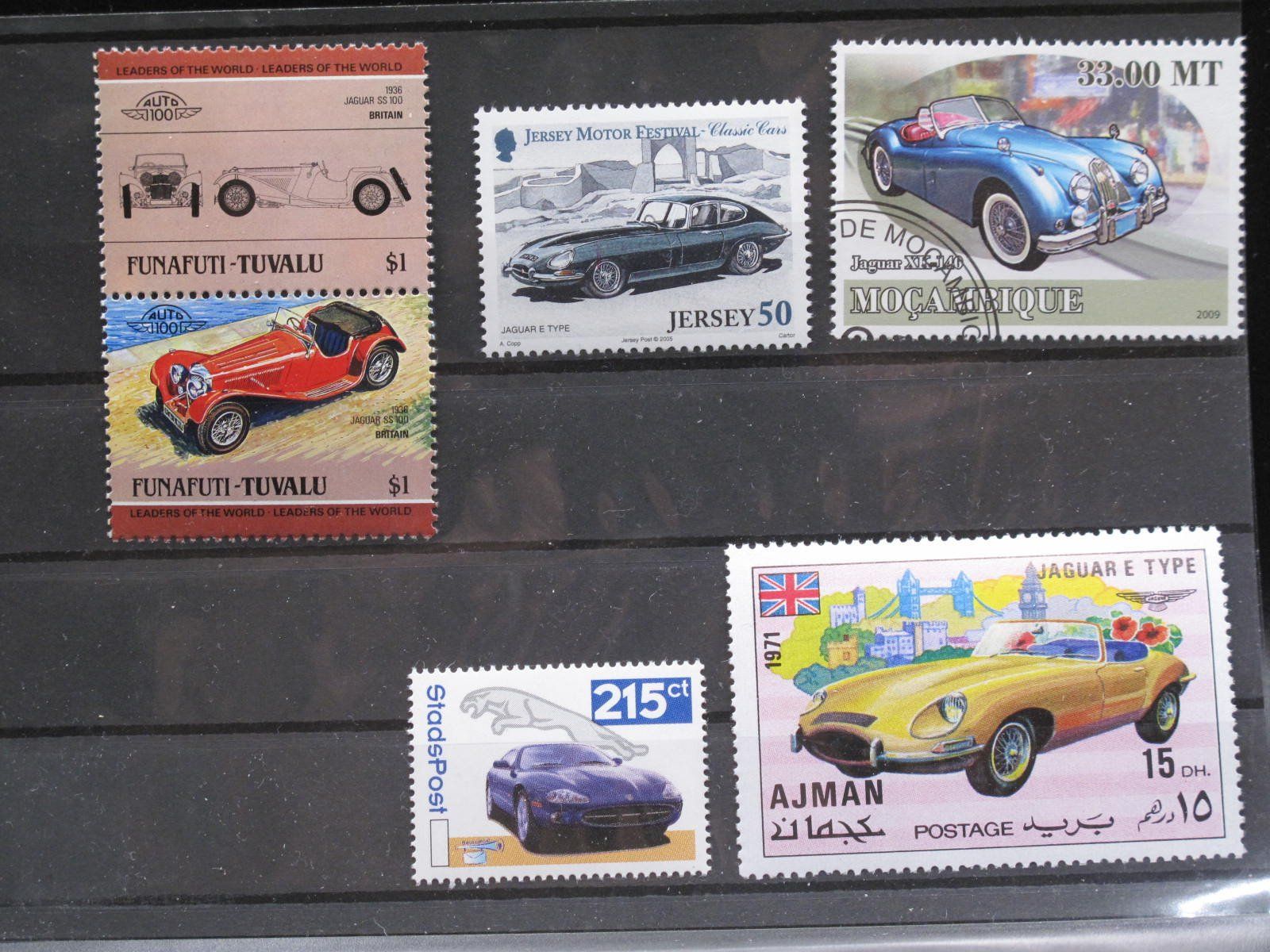 Tutti i francobolli: Auto England Jaguar 5 Marken – Usato da Wil SG venduto da fva01