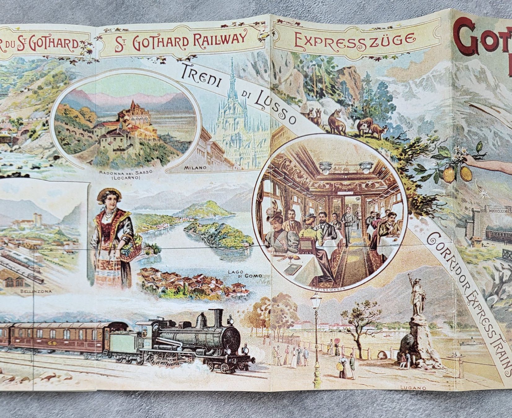Documenti: Depliant Gotthard-Bahn servizio estivo 1904 – Nuovo (secondo la descrizione) da Castione venduto da Argi_R 5