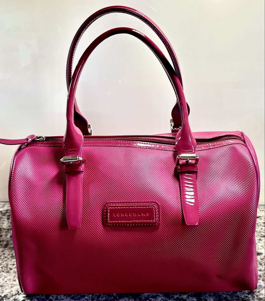 Taschen für Damen: ORIGINAL LONGCHAMP BOWLING BAG wunderschönes Himbeerrot – Gebraucht aus Liestal von Camaieu66