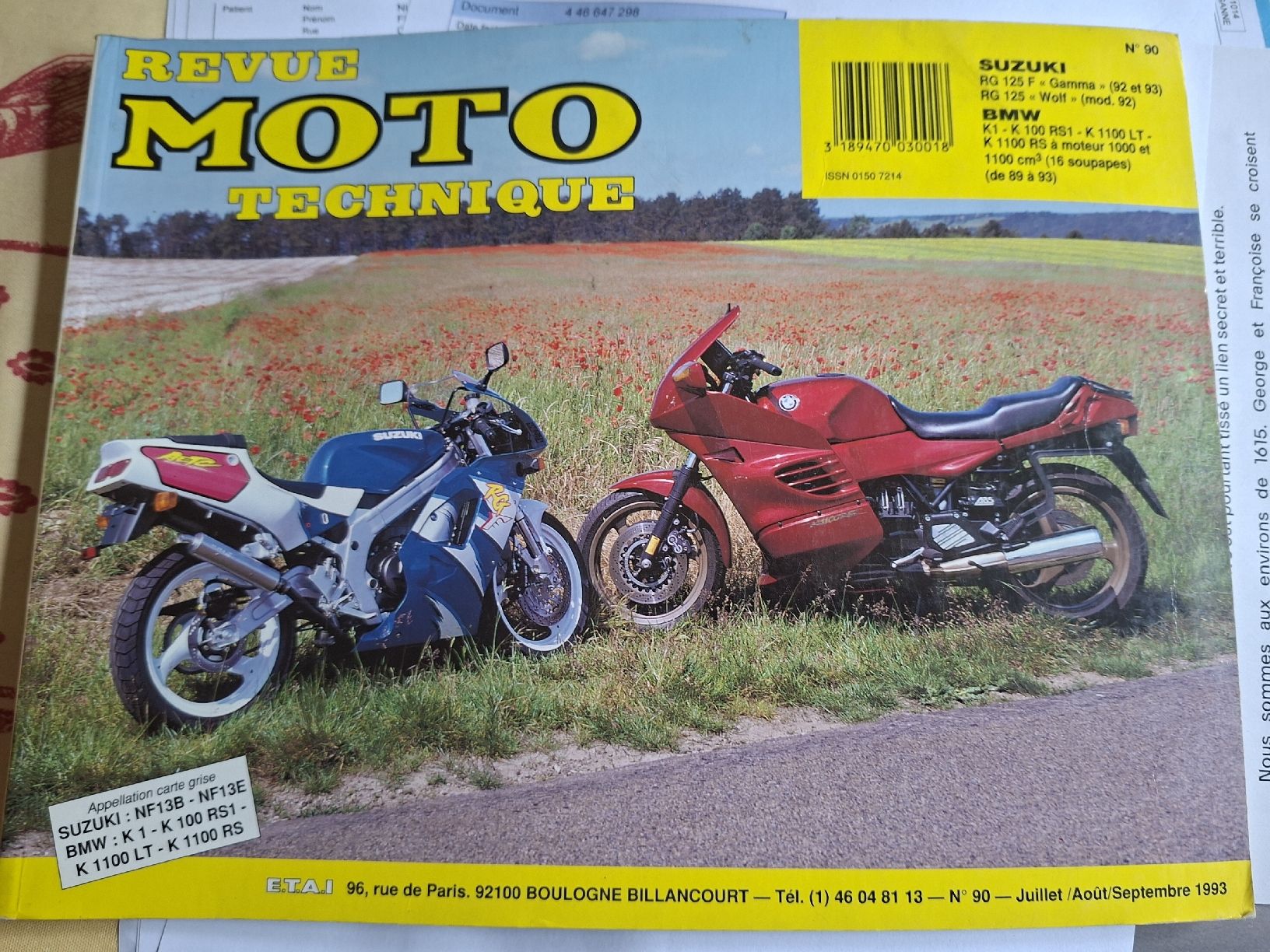 BMW Alle Motorradersatzteile: Suzuki Gamma et BMW K1 K100 RSI K1100 LT K 100 RS 1989 à 93 – Gebraucht aus lausanne von Nicolier0