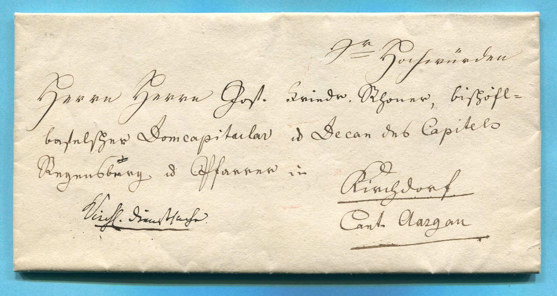 Tutti i francobolli: Faltbrief von Solothurn nach Kirchdorf 1834 – Usato da Opfikon venduto da Prophila