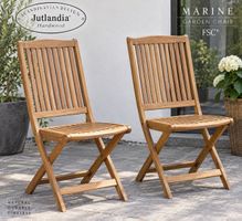 2er Set klappbare Hartholz-Gartenstühle Neu + OVP