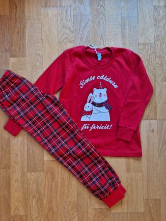 Neu Süsser Winterpyjama Shirt & Hose, Gr. 122-128