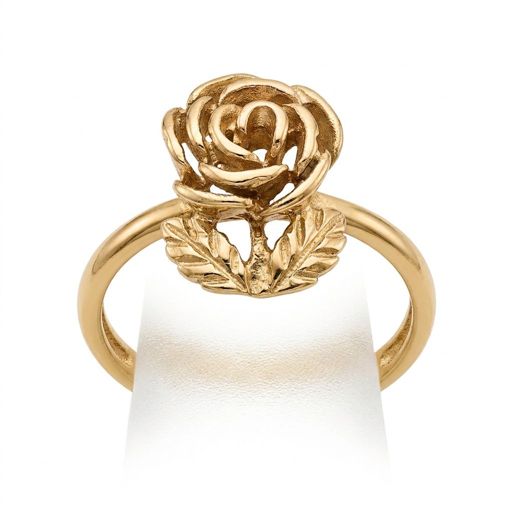 Anelli: Bague fleur rose dorée réglable – Nuovo e nell'imballaggio originale da St-Maurice venduto da Sandrinette123