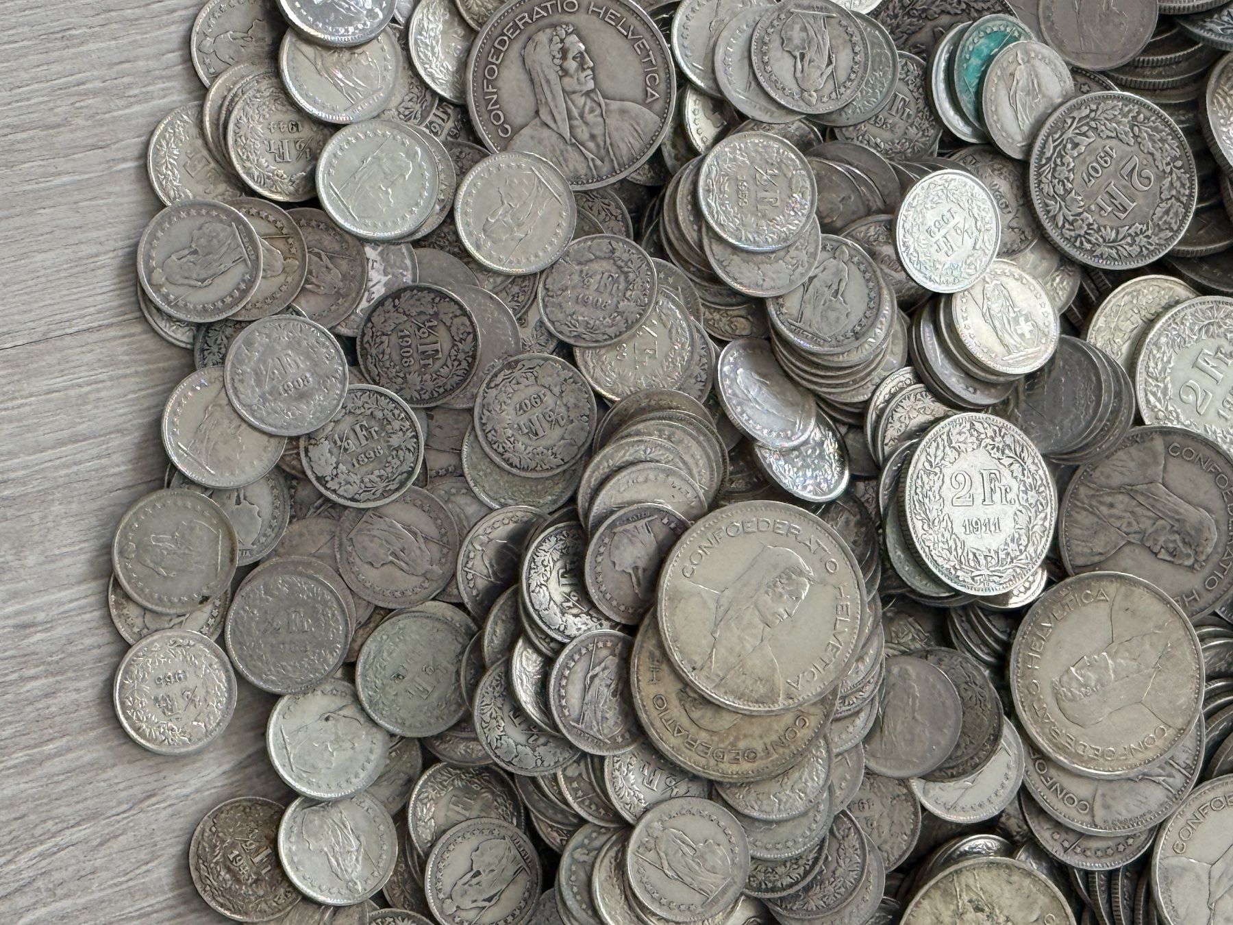 Alle Münzen: 10 kg Schweizer Silbergeld  ss - stgl – Gebraucht aus Wallisellen von SWISS_SILVER1 1