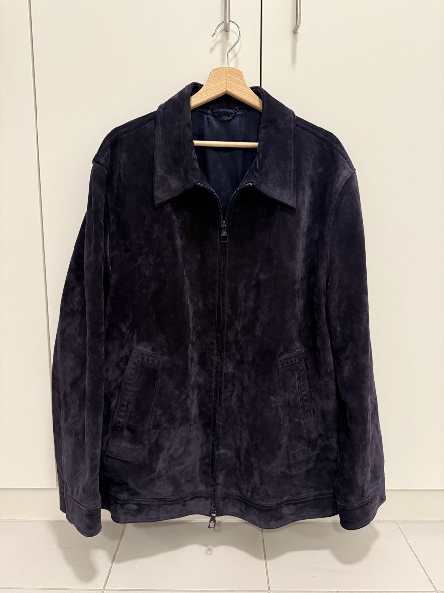 Louis Vuitton Jacken: Louis Vuitton Suede Jacket Navy – Neu (gemäss Beschreibung) aus Genève von SG_73