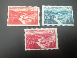 Saar  1948  Mi. Nr. 252-53  Flugpost  *  mit Erstfalz (4870)