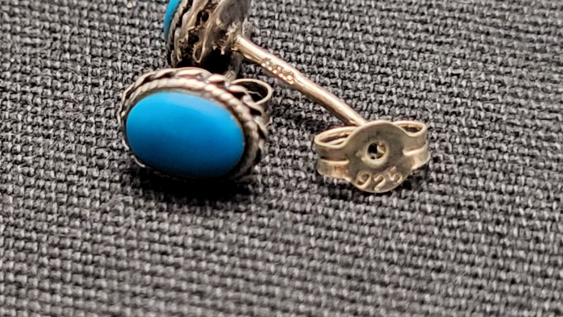 Boucles d'oreille: Silber-Ohrstecker mit Türkis – D'occasion à Basel par spinne02 4