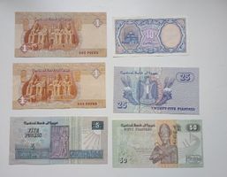 Kleiner Satz ägyptische unzirkulierte Banknoten