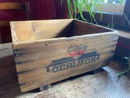 Caisse ancienne bois oerlikon vintage