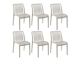 6er Set Gartenstühle Alcudia taupe Edel Look