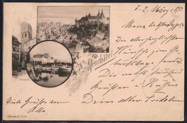 Neuchâtel, Ortsansicht mit dem Schloss,