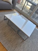 Couchtisch Set weiss hochglanz mit Metallgestell